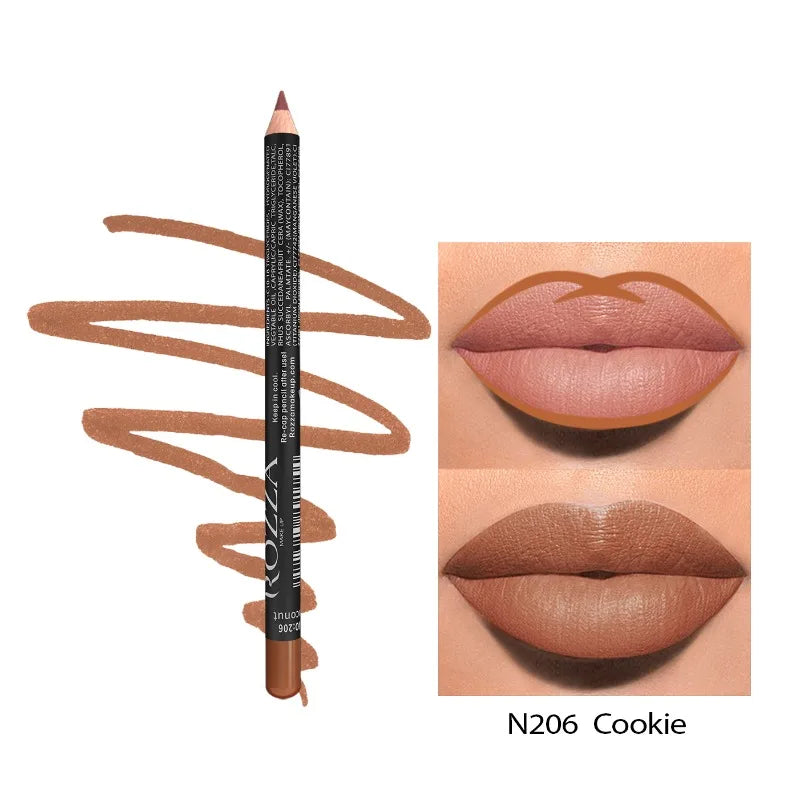 14 Color Nude Matte Lipstick Pencil Long-lasting Waterproof Lip Pencil High Pigmented Lip Liner Lip Makeup Tool