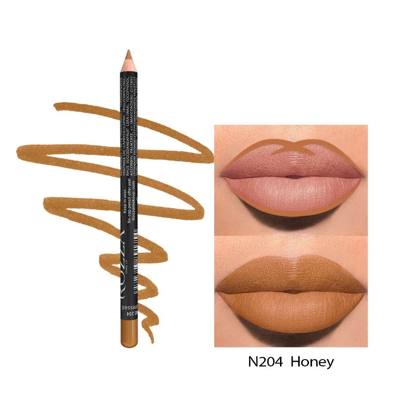 14 Color Nude Matte Lipstick Pencil Long-lasting Waterproof Lip Pencil High Pigmented Lip Liner Lip Makeup Tool