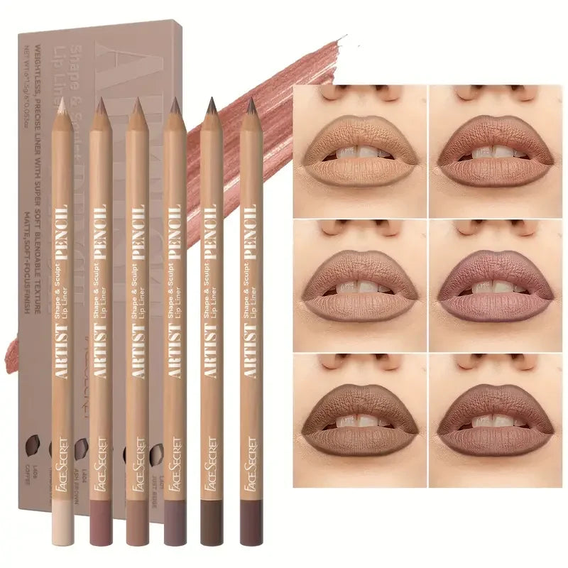 18 Color Face Secret Artist Shape Sculpt Lip Liner Pencil - Create Beautiful Lip Contours with Weightless & Precise Application