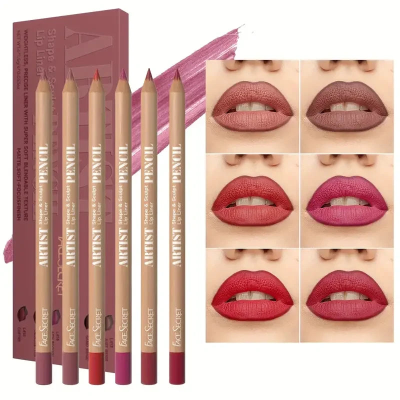 18 Color Face Secret Artist Shape Sculpt Lip Liner Pencil - Create Beautiful Lip Contours with Weightless & Precise Application