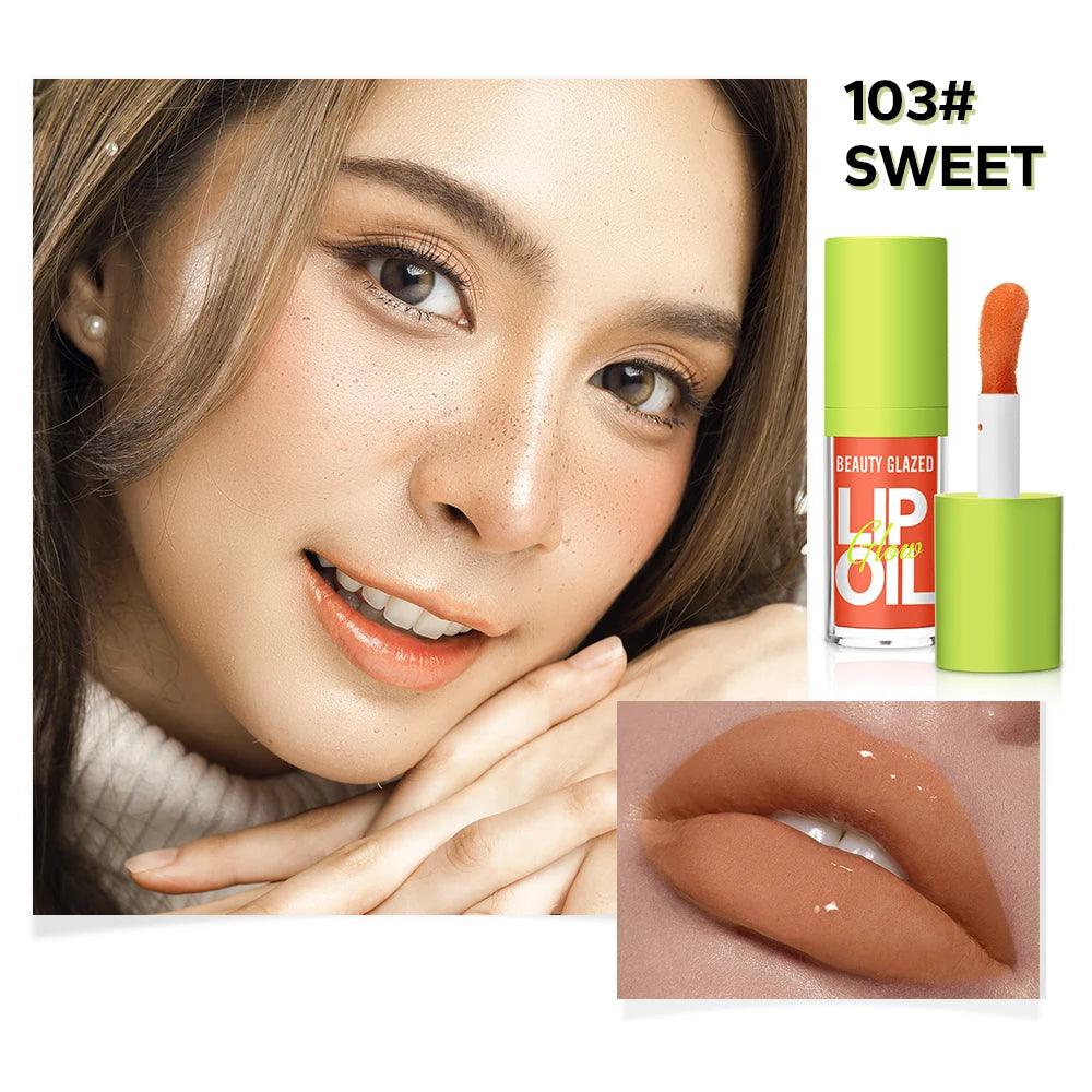 8 colors Moisturizing Candy Lip Gloss - Pearlescent Lustrous Mirror Nude Lip Stain with Natural Lip Oil Valentine's Day Gifts