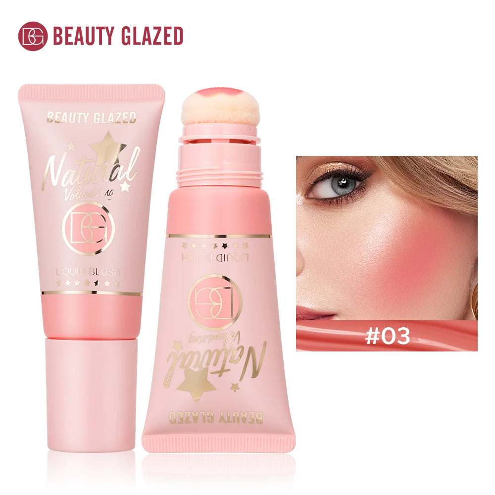 Beauty Glazed 6-Color Liquid Blush Collection: Shimmer & Velvet Matte, Long-Lasting, Waterproof for All Skin Tones