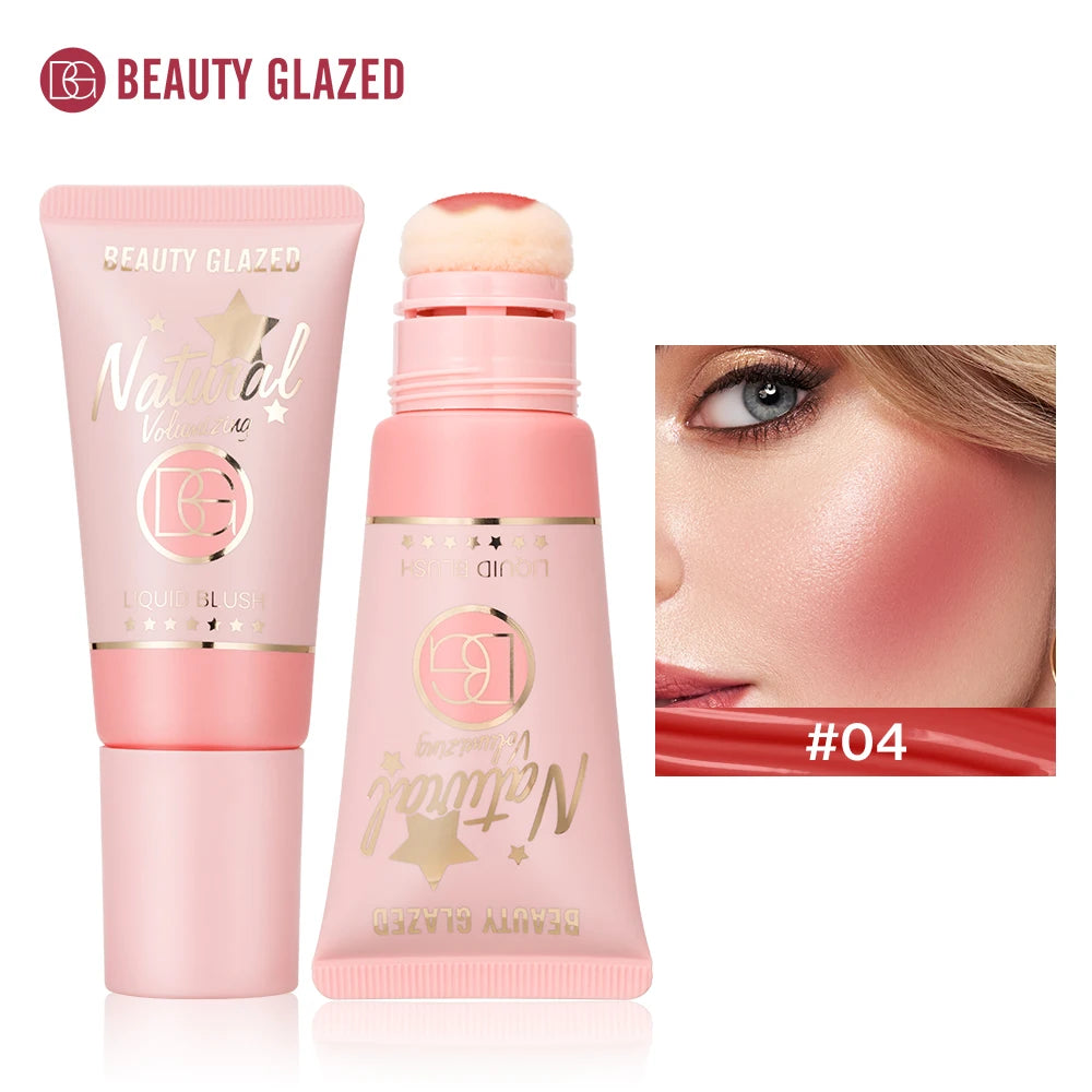 Beauty Glazed 6-Color Liquid Blush Collection: Shimmer & Velvet Matte, Long-Lasting, Waterproof for All Skin Tones