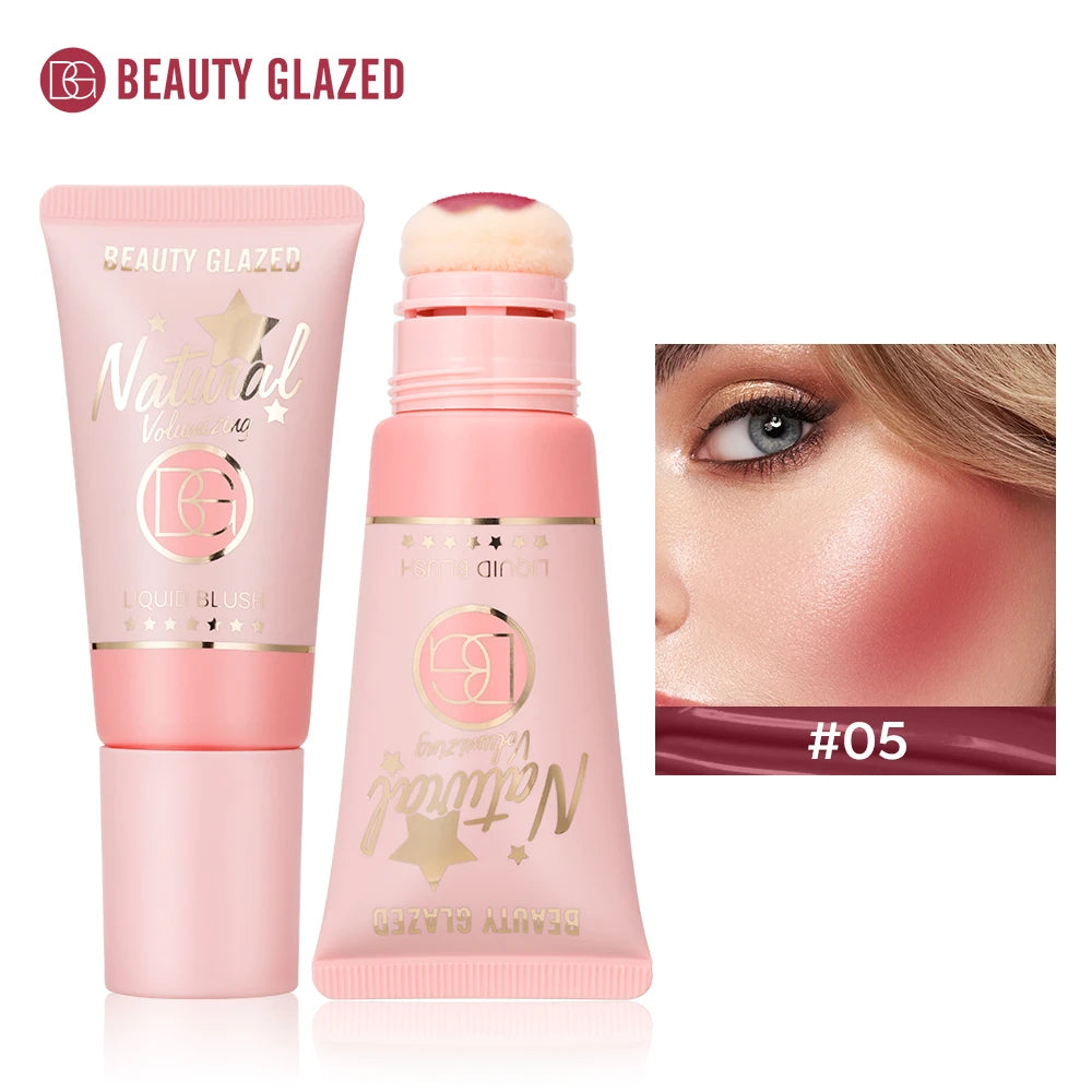 Beauty Glazed 6-Color Liquid Blush Collection: Shimmer & Velvet Matte, Long-Lasting, Waterproof for All Skin Tones