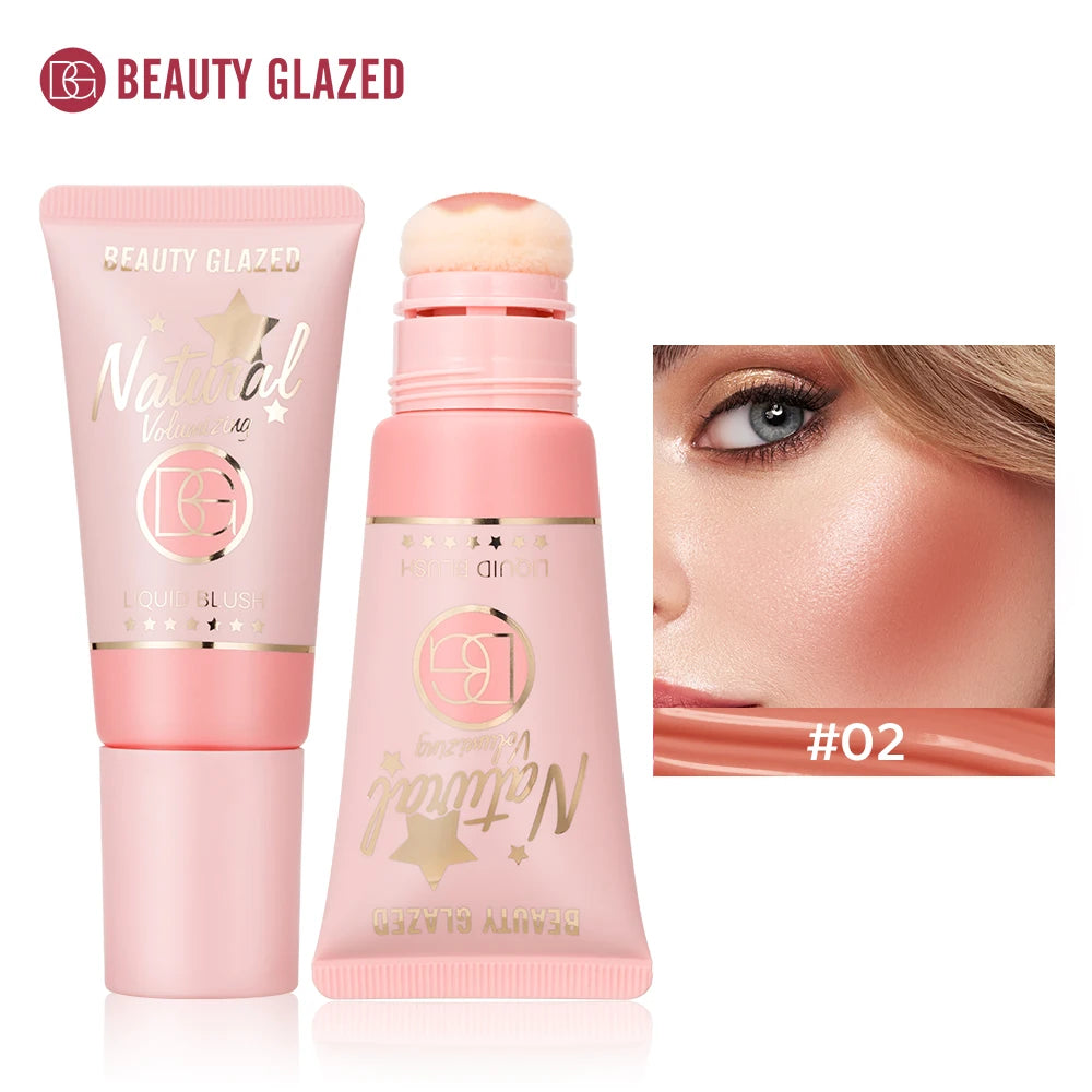 Beauty Glazed 6-Color Liquid Blush Collection: Shimmer & Velvet Matte, Long-Lasting, Waterproof for All Skin Tones