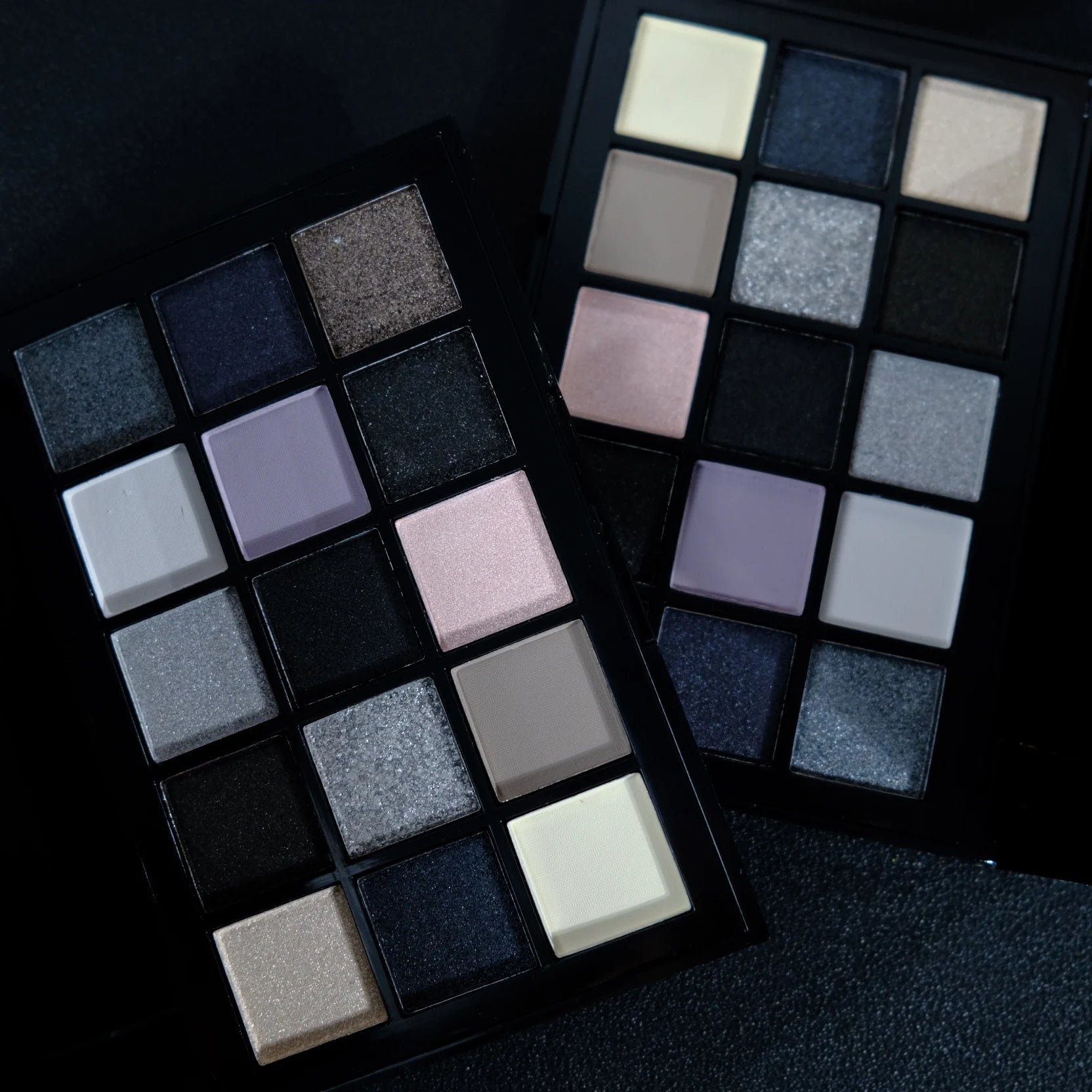 Black Smokey Eyeshadow Palette, 15 Colors ,Punk Style,Neutral Eye  Make up, Shimmer Pearly Sequin Eyeshadow