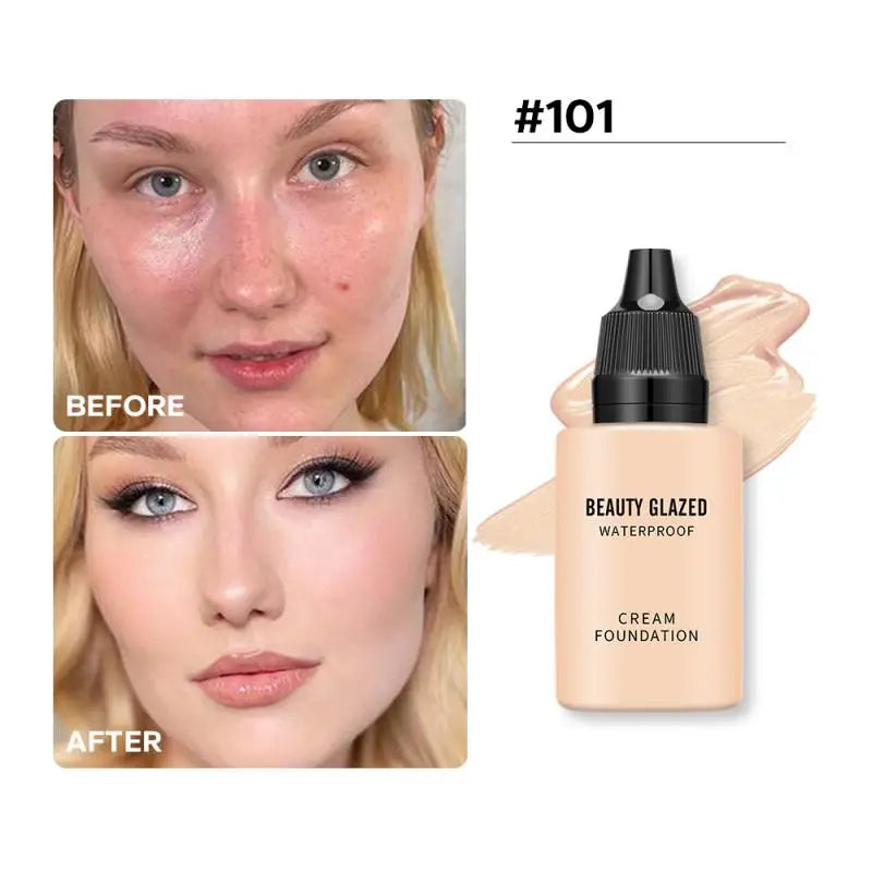 Matte Liquid Foundation Concealer Cream Waterproof High Coverage Makeup Base Oil-control Face Brighten Concealer Makeup Korean