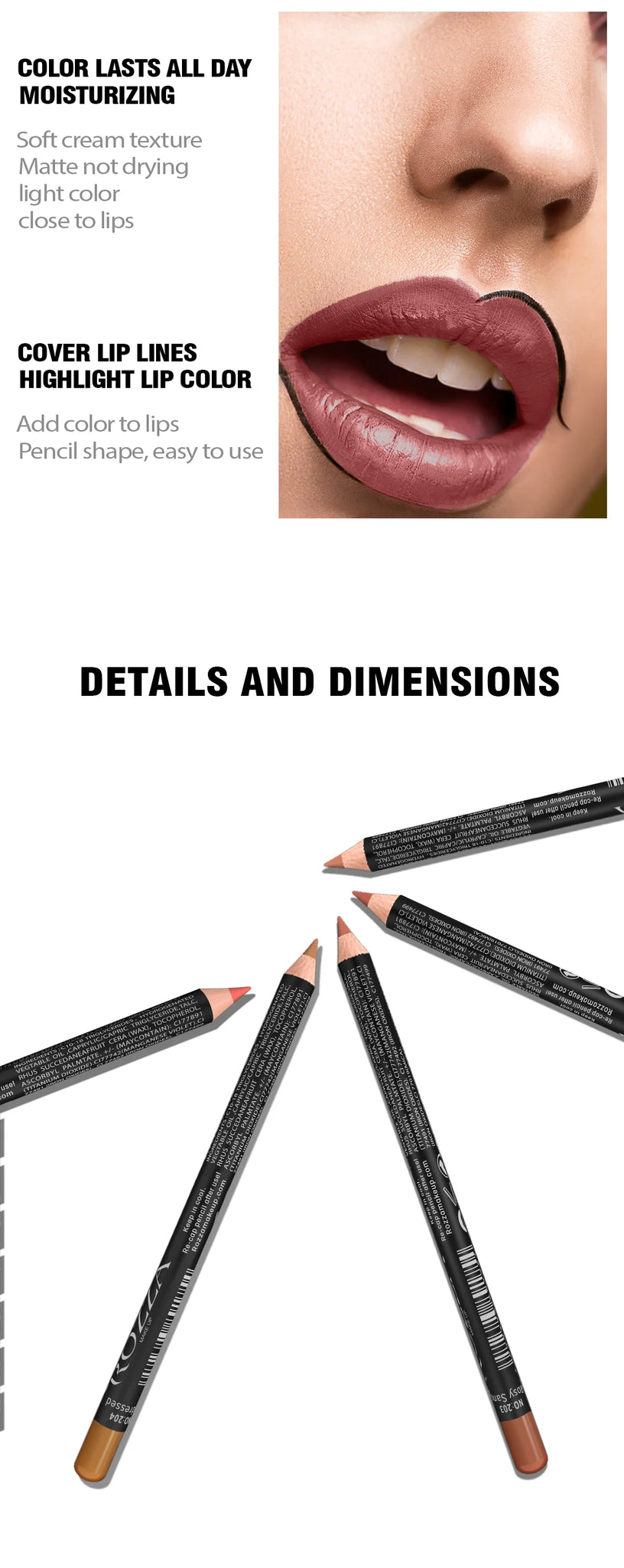 14 Color Nude Matte Lipstick Pencil Long-lasting Waterproof Lip Pencil High Pigmented Lip Liner Lip Makeup Tool