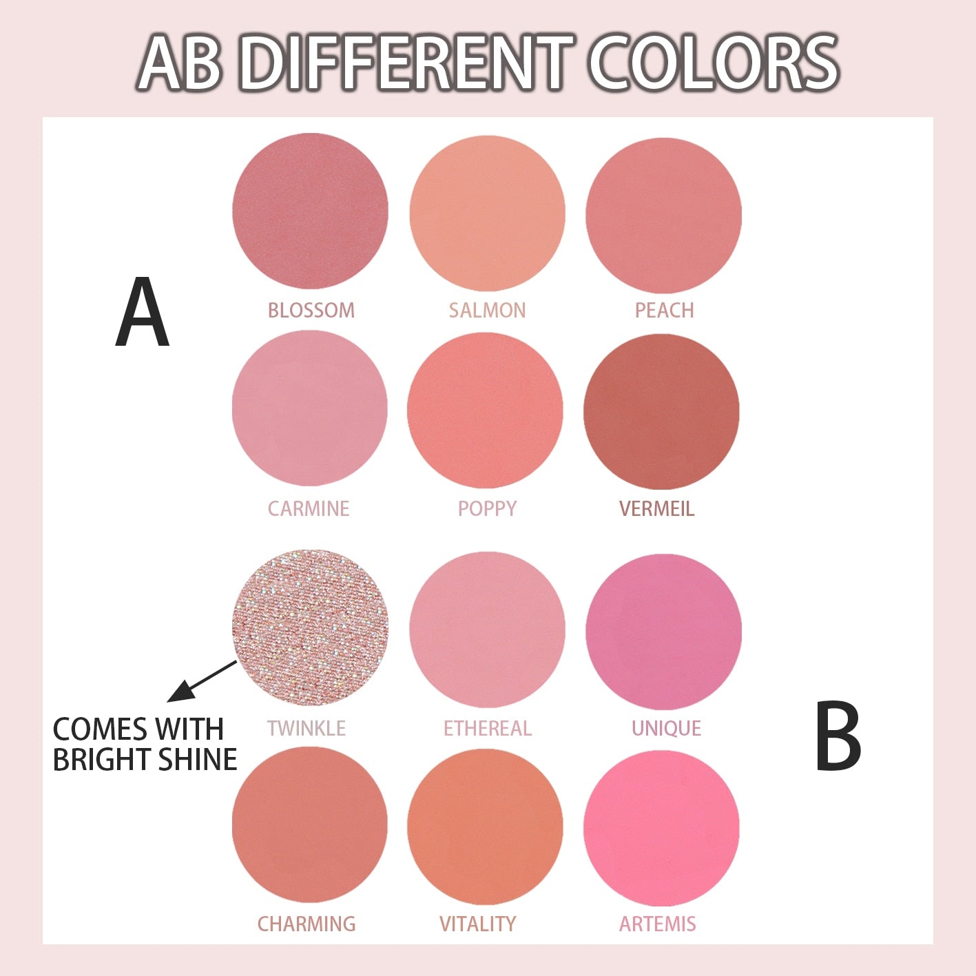 6-Color Peach Blush Palette